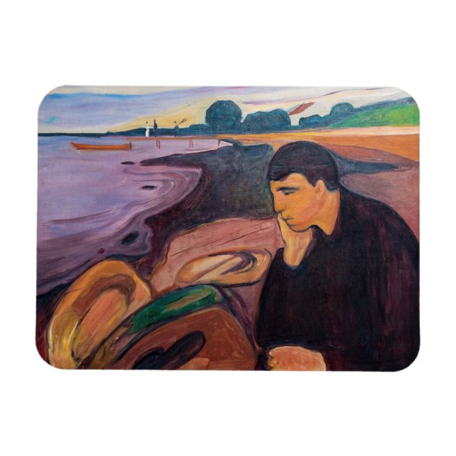 Edvard Munch - Melancholy 1894 Magnet (Horizontal)