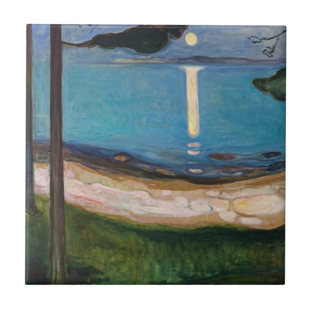 Edvard Munch - Moonlight Ceramic Tile (Front)