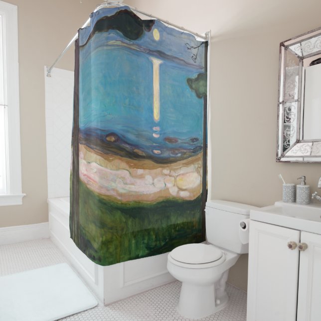 Edvard Munch - Moonlight Shower Curtain (In Situ)