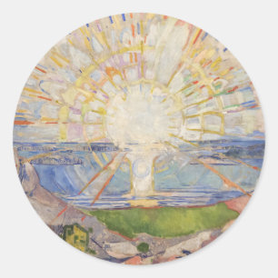 Edvard Munch Mural Painting The Sun (Solen) (1911) Classic Round Sticker