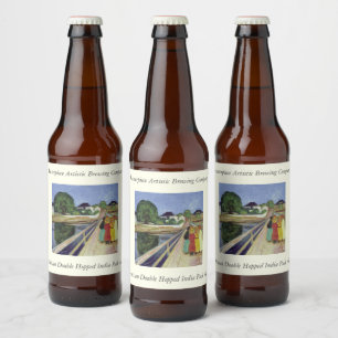 Edvard Munch Painting Girls on the Bridge (c 1902) Beer Bottle Label