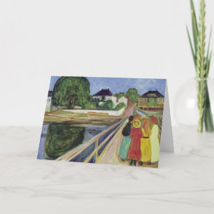 Edvard Munch Painting Girls on the Bridge (c 1902) Card