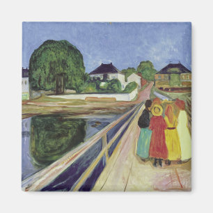 Edvard Munch Painting Girls on the Bridge (c 1902) Magnet