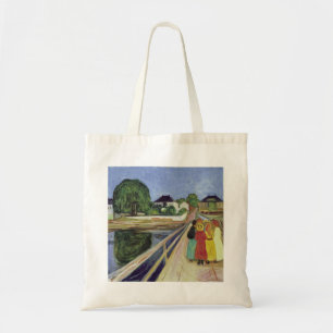 Edvard Munch Painting Girls on the Bridge (c 1902) Tote Bag