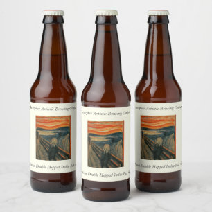 Edvard Munch Painting The Scream (Skrik) 1893 Beer Bottle Label
