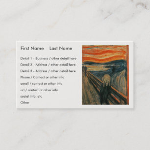 Edvard Munch Painting The Scream (Skrik) 1893 Business Card