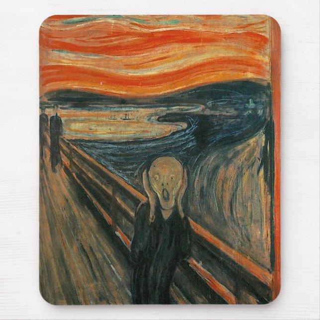 Edvard Munch Painting The Scream (Skrik) 1893 Mouse Pad (Front)
