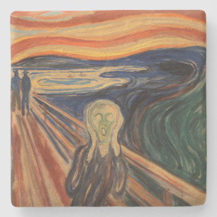 Edvard Munch Painting The Scream (Skrik) 1910 Stone Coaster