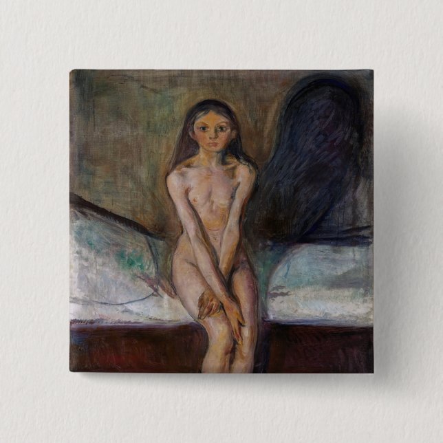 Edvard Munch - Puberty 15 Cm Square Badge (Front)