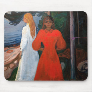 Edvard Munch - Red and White Mouse Pad