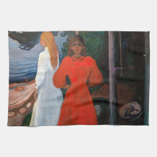 Edvard Munch - Red and White Tea Towel