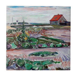 Edvard Munch - Seashore. Landscape near Lubeck Ceramic Tile