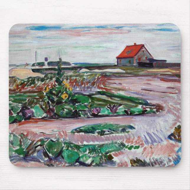 Edvard Munch - Seashore. Landscape near Lubeck Mouse Pad (Front)
