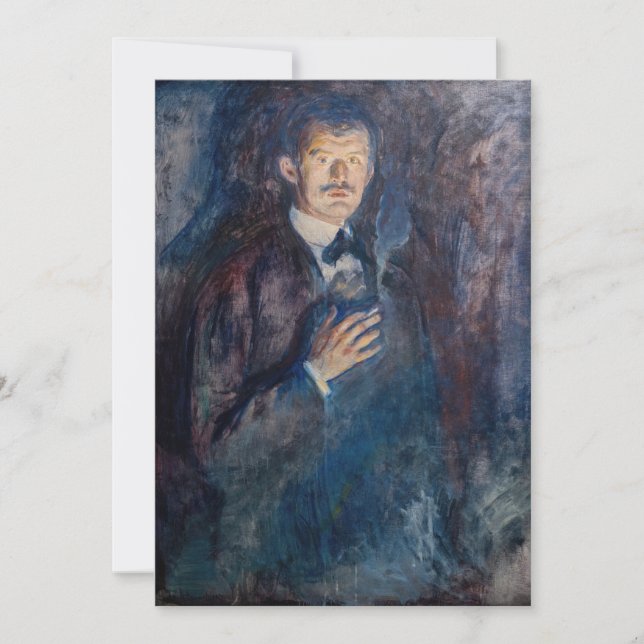 Edvard Munch - Self-Portrait with Cigarette Invitation (Front)