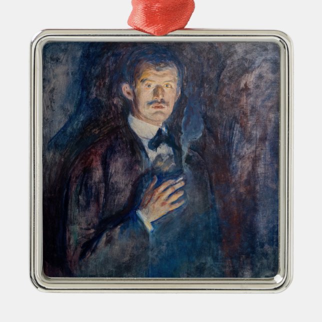 Edvard Munch - Self-Portrait with Cigarette Metal Ornament (Front)