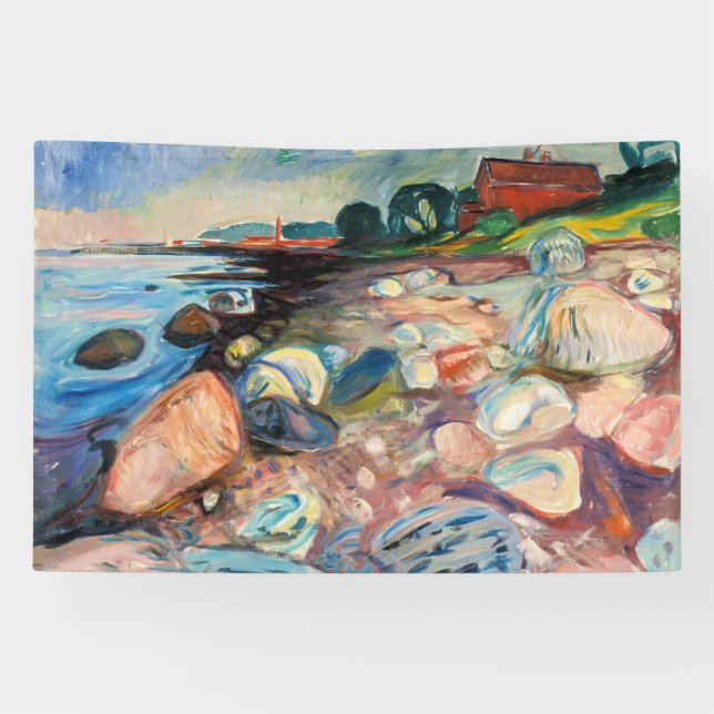 Edvard Munch - Shore with Red House Banner (Horizontal)