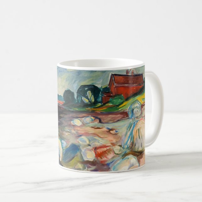 Edvard Munch - Shore with Red House Coffee Mug (Front Right)