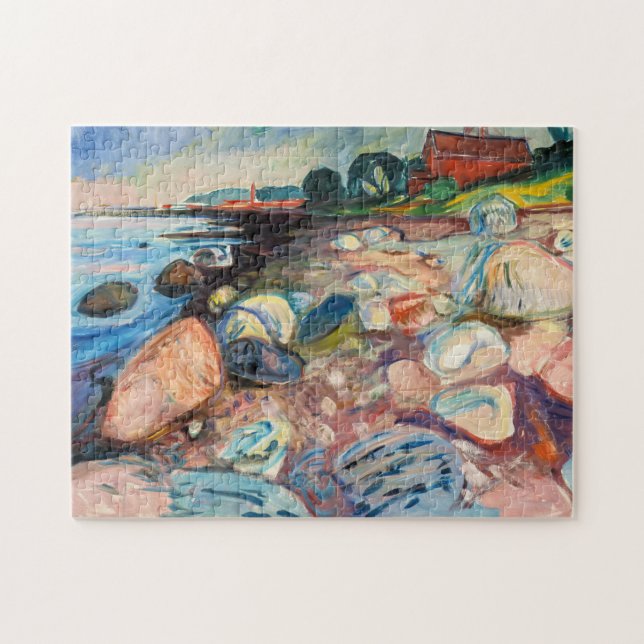 Edvard Munch - Shore with Red House Jigsaw Puzzle (Horizontal)