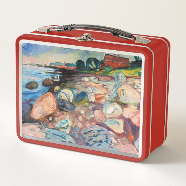 Edvard Munch - Shore with Red House Metal Lunch Box (Front)