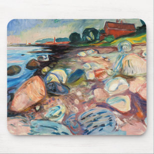 Edvard Munch - Shore with Red House Mouse Pad
