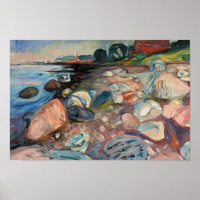 Edvard Munch - Shore with Red House Poster (Front)
