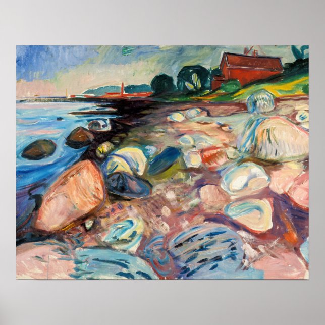 Edvard Munch - Shore with Red House Poster (Front)