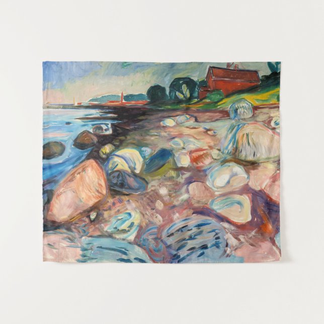 Edvard Munch - Shore with Red House Tapestry (Front (Horizontal))