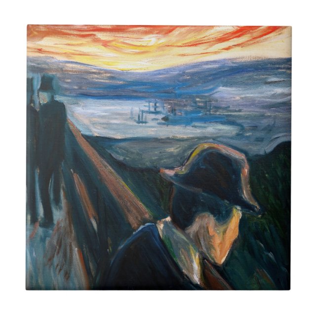 Edvard Munch - Sick Mood at Sunset, Despair 1892 Ceramic Tile (Front)