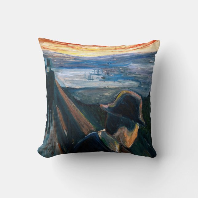Edvard Munch - Sick Mood at Sunset, Despair 1892 Cushion (Front)