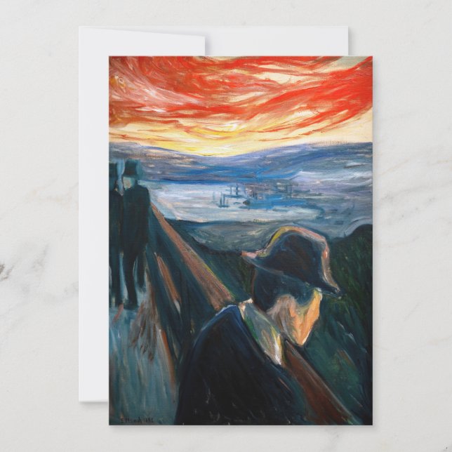 Edvard Munch - Sick Mood at Sunset, Despair 1892 Invitation (Front)