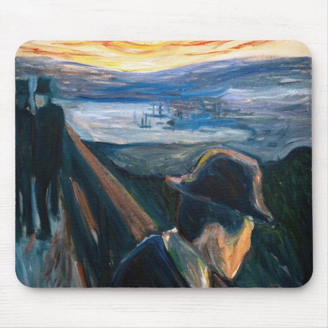 Edvard Munch - Sick Mood at Sunset, Despair 1892 Mouse Pad (Front)