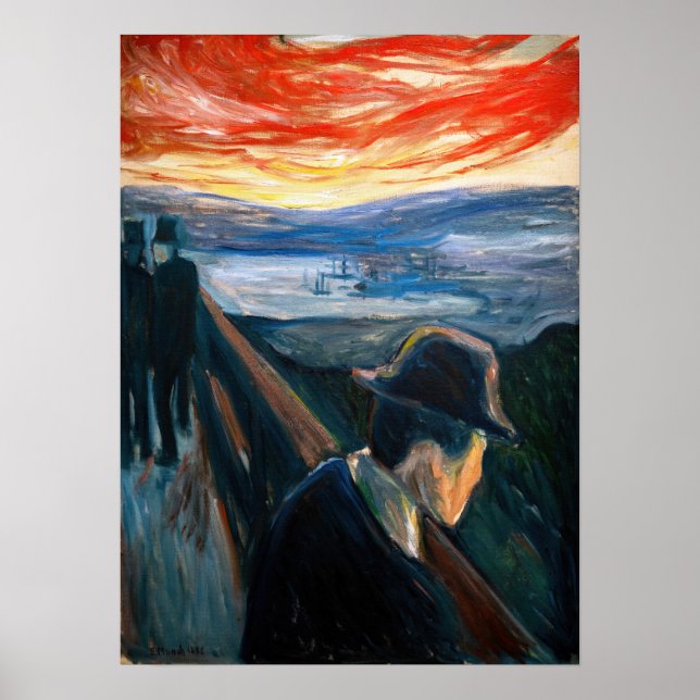 Edvard Munch - Sick Mood at Sunset, Despair 1892 Poster (Front)