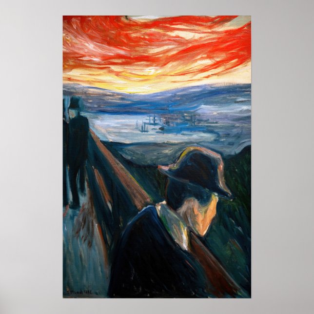Edvard Munch - Sick Mood at Sunset, Despair 1892 Poster (Front)