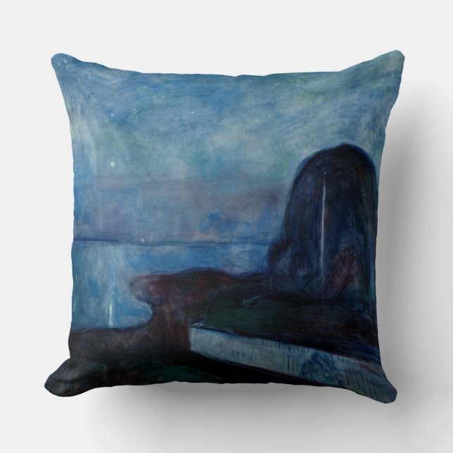 Edvard Munch - Starry Night 1893 Cushion (Front)