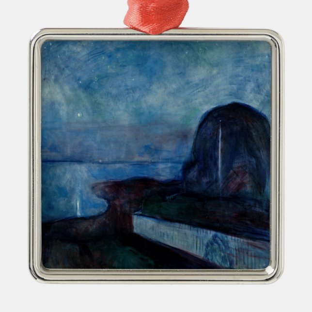 Edvard Munch - Starry Night 1893 Metal Ornament (Front)