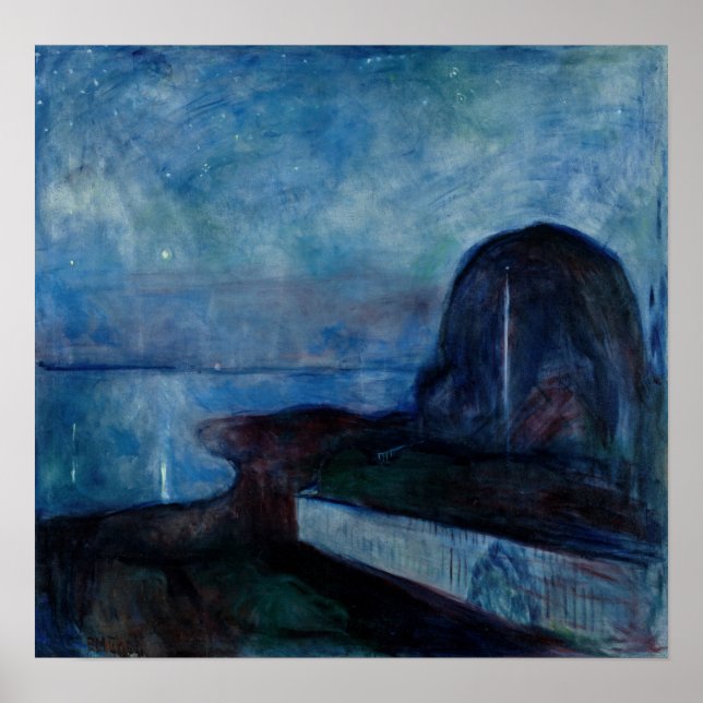 Edvard Munch - Starry Night 1893 Poster (Front)