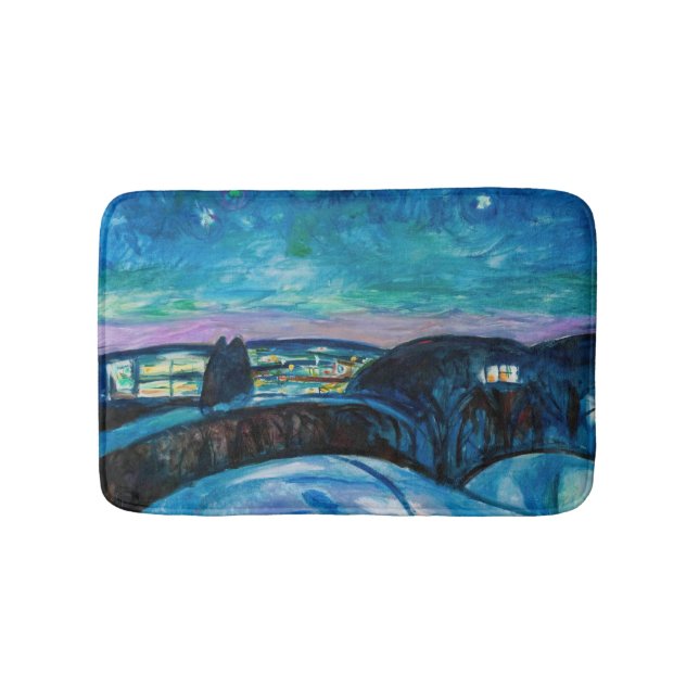 Edvard Munch - Starry Night 1922 Bath Mat (Front)