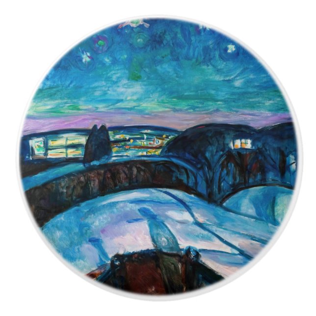 Edvard Munch - Starry Night 1922 Ceramic Knob (Front)