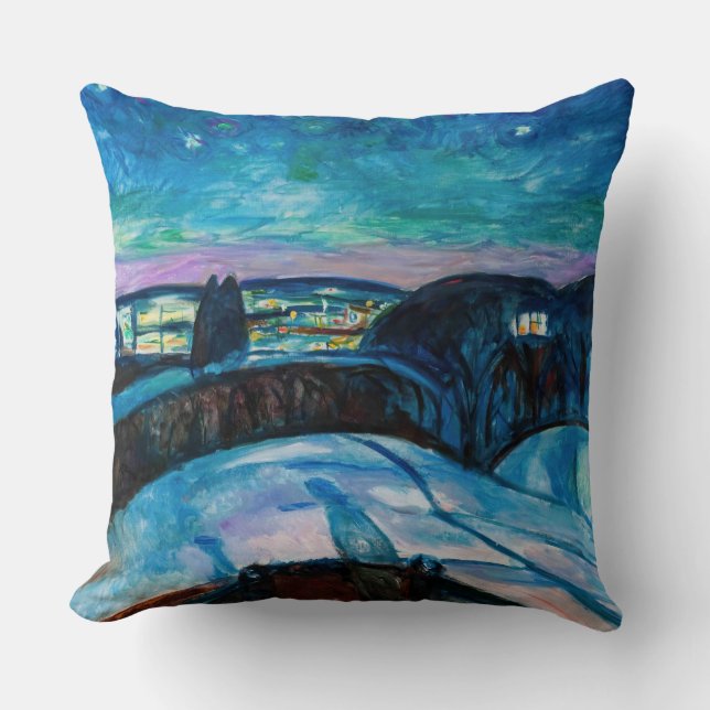 Edvard Munch - Starry Night 1922 Cushion (Front)