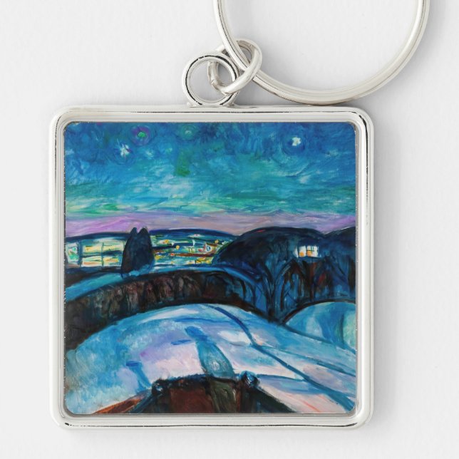 Edvard Munch - Starry Night 1922 Key Ring (Front)