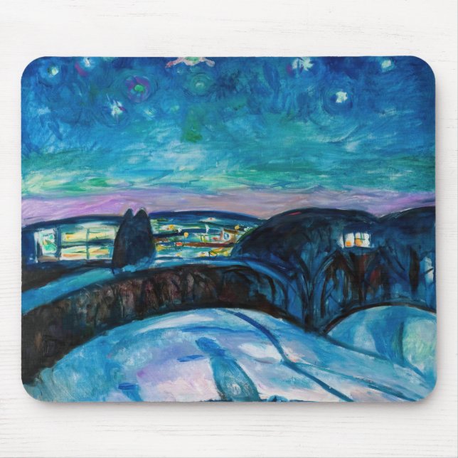 Edvard Munch - Starry Night 1922 Mouse Pad (Front)