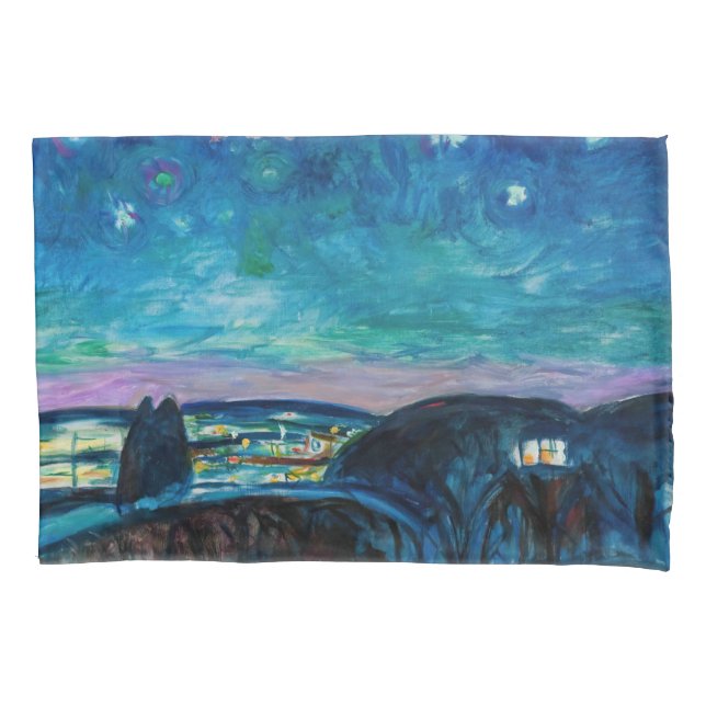 Edvard Munch - Starry Night 1922 Pillowcase (Front)