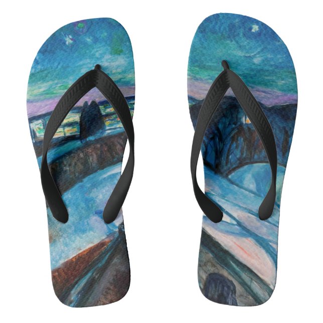 Edvard Munch - Starry Night 1922 Thongs (Footbed)
