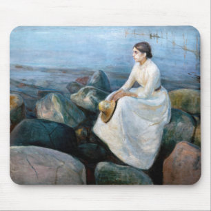 Edvard Munch - Summer Night, Inger on the Beach Mouse Pad