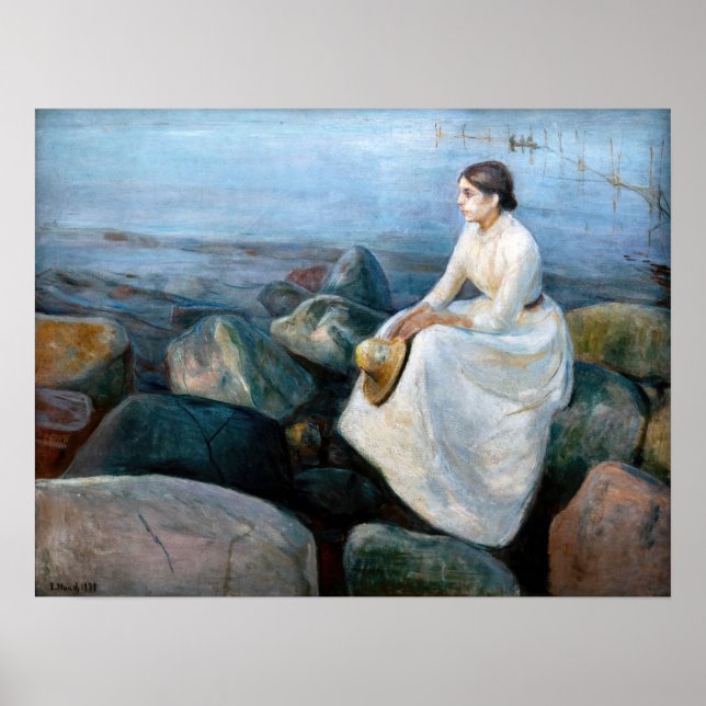 Edvard Munch - Summer Night, Inger on the Beach Poster (Front)