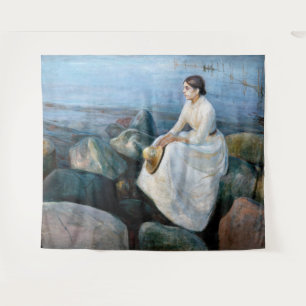 Edvard Munch - Summer Night, Inger on the Beach Tapestry