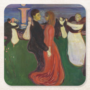 Edvard Munch - The Dance of Life Square Paper Coaster