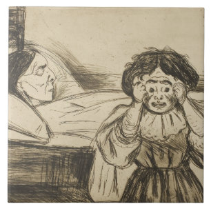 Edvard Munch - The Dead Mother and Her Child Ceramic Tile