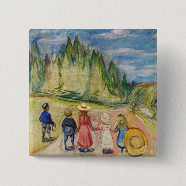 Edvard Munch - The Fairytale Forest 15 Cm Square Badge (Front)