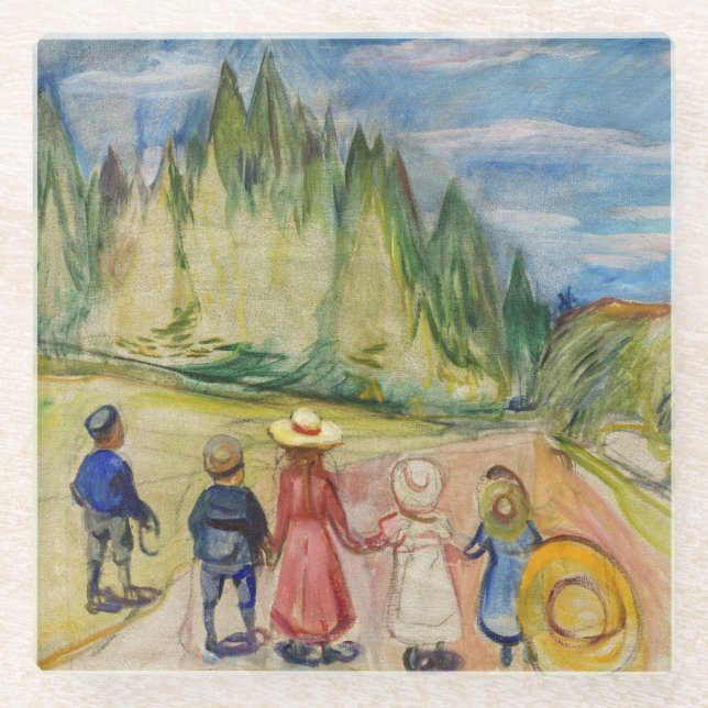 Edvard Munch - The Fairytale Forest Glass Coaster (Front)